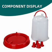 Abreuvoir automatique pour volailles de 3 L, en plastique, avec pieds, pour poussins, canards, rouge