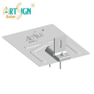 Support de pied en L étanche unique avec kit de montage clignotant sur système de montage solaire sur toit en bardeaux d'asphalte | Artsign - Product Image 1