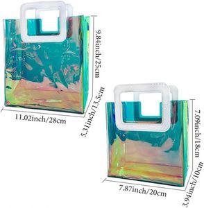 Custom Laser Transparent Colorful PVC <b>Gift</b> Bag, Fashion Small <b>Gift</b> Bags, <b>Gift</b> <b>Wrap</b> Bags for <b>Wedding</b> Souvenir 11.02"x5.3"x9.8" - Product Image 4