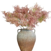 Bunga Rumput Merah Persia Buatan, Bunga Maple Bulu, Bunga Es Beku, Dekorasi Pernikahan, Bunga Palsu, Tanaman Hijau Romantis