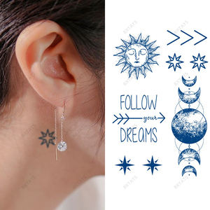 Tatouages semi-permanents BXTAT au jus de Genipa bleu, textes « Je t'aime pour toujours », émoticônes pour fêtes d'enfants, petites roses, papillons GZ241 à 246 - Product Image 1