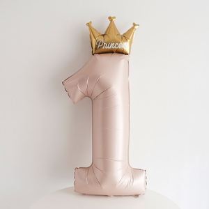 ลูกโป่งฟอยล์รูปมงกุฎและเจ้าชายขนาด40นิ้วอุปกรณ์ตกแต่งงานวันเกิด1st วันครบรอบ1ปีของเด็กผู้ชายเด็กผู้หญิง - Product Image 4