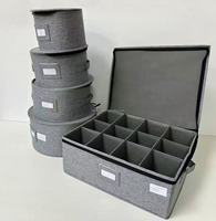 Excellent rangement rectangulaire spacieux et de qualité supérieure en lin rigide multifonctionnel pour couverts, ampoules LED, tasses et mugs