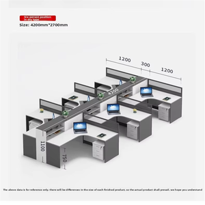 Professional 4 Person Wood Office Cubicle Workstation Modular Staff Desk Drawer Storage Modern Call Center <b>Partition</b> Home/Office - Product Image 4