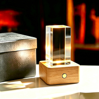 Cubo de Cristal K9 de Alta Claridad para Grabado Láser Xtool, Bloques de Fotos 3D de Vidrio Óptico sin Burbujas con Base de Luz y Caja de Regalo