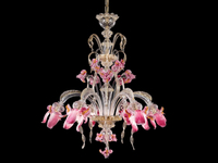 Lustre moderne en verre artisanal italien de Murano, forme de fleur nordique, lampes en verre pour la décoration intérieure
