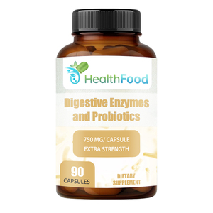 Cápsulas de Enzimas Digestivas y Probióticos HealthFood, 90 Unidades, Suplemento Dietético de Alta Potencia para Apoyar la Digestión y el Confort - Product Image 1