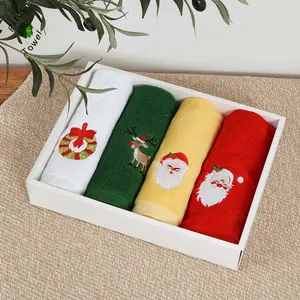 Promotion gift 100% cotton best christmas dish kitchen hand towels