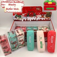 Bâton de beurre en blocs de construction de Noël, jouet anti-stress simulé le plus vendu, son croquant, cadeau de vacances en stock