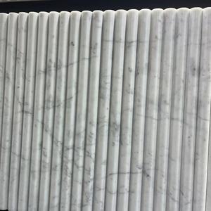 Decoración de pared estriada <span class=keywords><strong>curva</strong></span> azulejo de <span class=keywords><strong>flauta</strong></span> de mármol blanco <span class=keywords><strong>flauta</strong></span> de piedra blanca - Product Image 5
