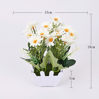 Set Bunga Pagar Sutra Daisy Simulasi Kecil Dekorasi Taman Padang Rumput Tanaman Hijau Liburan Hari Valentine Thanksgiving