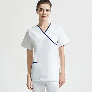 42004 In stock V-neck polycottonjapanese nurse costume nurse bags for work tote bag nurse uniform for pregnant women