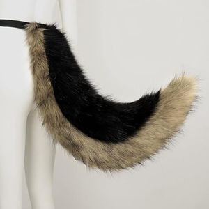 Bandeau en fausse fourrure avec oreilles de loup, queue de chien en fourrure, ensemble de costume animal, cosplay pour accessoires de fête d'Halloween, décoration de queue réaliste - Product Image 3