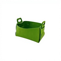 Panier de rangement pliable en feutre non tissé, durable et écologique, moderne, rectangulaire, pour voiture, avec poignée, pour collations et jouets, emballé de qualité