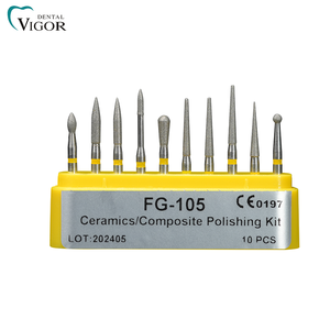 Kit de fraises diamantées pour pièces à main dentaires à haute vitesse pour le polissage des dents - Product Image 3