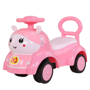 Toptan Unisex 4-Wheel Ride-On araba oyuncak bebek salıncak araba müzik ve hafif açık eğlenceli plastik malzeme ile itme gidon - Product Image 4