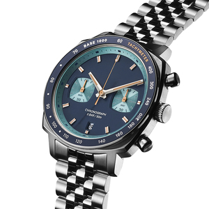 Montre pour homme chronographe classique avec logo de marque personnalisé, marquages et aiguilles superlumineux, modèle Marina, entièrement en acier inoxydable 316L U3068 - Product Image 2