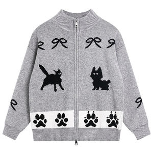 Cárdigan de Punto con Cuello Alto para Niñas, Estilo 2026, Suéter Abierto Grueso y Elegante para Niñas - Product Image 5