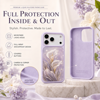 Coque de protection magnétique en silicone liquide anti-rayures avec insert imprimé floral personnalisé 2-en-1 pour iPhone 18 17 16 15 14 – Vente en gros