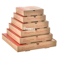 Impression de logo personnalisé Boîte à pizza kraft et blanche en papier jetable pour fast-food à emporter