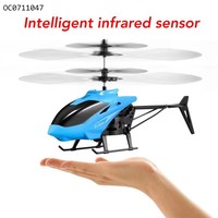 Mini RC 2-Kanal Gesteninduzierter Helikopter Dual-Modus Infrarot-Fernbedienung Flugzeug-Spielzeug für Kinder Indoor-Flugspiel