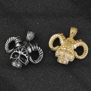 Collares con Colgantes de Calavera de Acero Inoxidable 316, Diseño Vintage para Hombre, Joyería de Motociclista, Estilo 'Biker Punishment' - Product Image 3