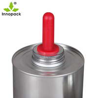 Échantillon gratuit boîte de conserve ronde en métal de 500ml avec brosse 16oz emballage de récipient vide pour huile de sabot