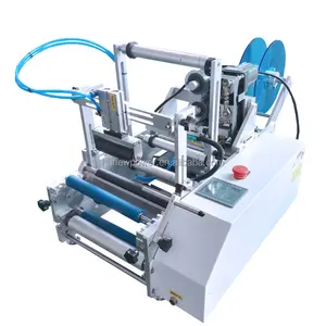 Desktop Semi-automatic manual Applicator labeling machine for glass plastic round bottle color label printing machine
