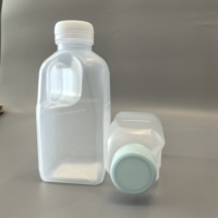 Botellas de PET Cuadradas de 500 ml para Leche, Jugo, Agua Mineral y Bebidas Carbonatadas, con Tapa de Rosca, para Envasado y Almacenamiento de Alimentos, Venta al Por Mayor