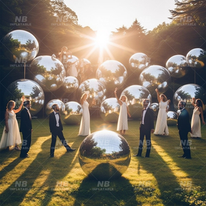 PVC Inflatable Shiny Mirror Balls Reflective Lightweight <b>Decoration</b> <b>Balloons</b> Customized PVC Inflatable Shiny Mirror Balls Reflec - Product Image 4