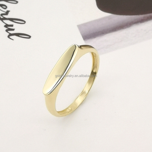 Véritable <span class=keywords><strong>bague</strong></span> en or 9K 14K, élégante, logo gravé sur mesure, bijoux pour femmes, <span class=keywords><strong>bague</strong></span> en or carat pour femmes - Product Image 2