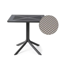 Table de salle à manger extérieure carrée moderne en plastique léger, durable, imperméable et résistante aux UV, idéale pour les bistrots, cafés et hôtels – Offre Spéciale