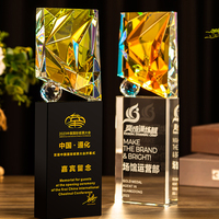 Trophée en cristal haut de gamme avec impression UV et gravure laser, plaque de récompense pour compétition et réunion annuelle