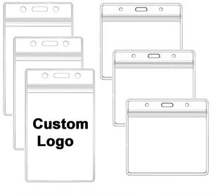 Porte-cartes transparent en PVC souple avec logo personnalisé, imperméable, pour badge d'identification - Product Image 1