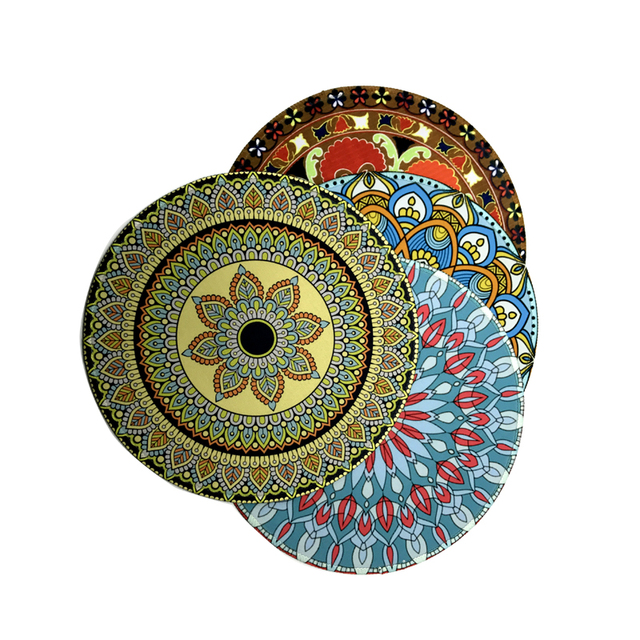 Persian Round Small Gaming Mouse Pad PC Durable Rug Mat Retro Style with Desk Laptop Accessories Mouse Pad for Office