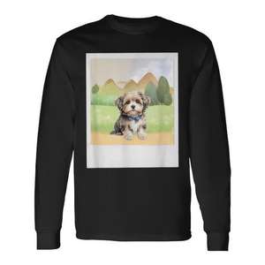 Camiseta de manga larga con diseño de perro Havanese de Aquarelle, el mejor amigo del hombre - Product Image 1