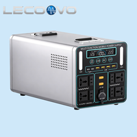 Station d'alimentation portable grande capacité LECOOVO E2000S2000W avec panneau solaire, onduleur à onde sinusoïdale pure, contrôleur MPPT et ports allume-cigare