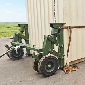 Module de levage manuel pour conteneur maritime avec roulettes pneumatiques robustes et support d'angle, pour déplacement de conteneurs lourds - Product Image 1