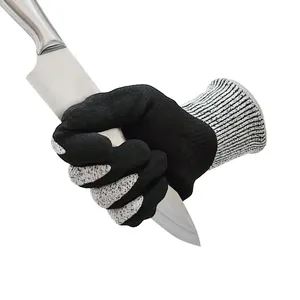 HPPE Nitril beschichtete schnitt feste Sicherheits arbeits handschuhe Level 5 Anti-Cut-Handschuhe für den Bau
