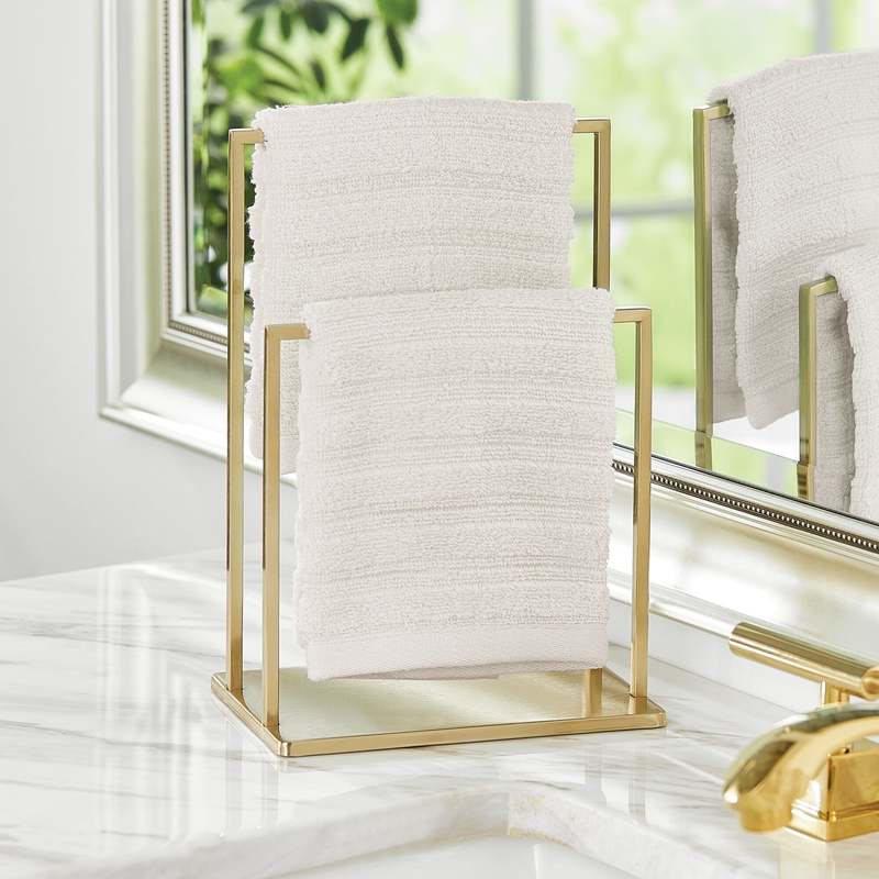 Bathroom Towel Rack Shelf Countertop Hand