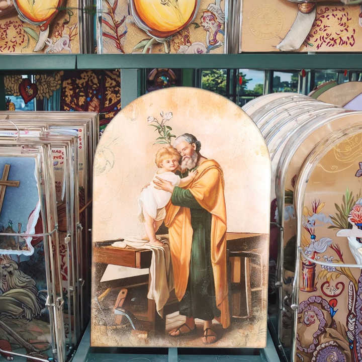 Factory Wholesale Catholic Religious Christian Arched Wood Plaque - St. Joseph Christian Souvenir Suppliers