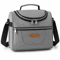 Sac Isotherme Repas en Tissu Oxford Portable avec Poignée Supérieure et Bandoulière, Poche Avant Zippée – Idéal pour le Travail, les Pique-niques et les Voyages – Vente en Gros