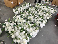 Dekorasi Pernikahan A2025 Bunga Baby Breath Gypsophila Sutra Buatan, Rangkaian Bunga Baby Breath dan Mawar Putih untuk Centerpiece