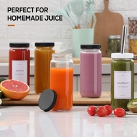 Petites bouteilles en verre portables pour liquides, shots de gingembre avec bouchons, 2 oz, 8 oz, 16 oz, bouteilles à shot vides pour liqueur, jus, huile essentielle