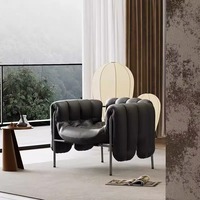 Moderne Luxus nordische Wohnzimmer Stühle Lounge Sofa Single Liege getuftet Leder faul Sitzmöbel einzigartige Komfort Designer
