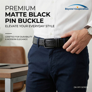 Fibbia per <span class=keywords><strong>Cintura</strong></span> Personalizzata 35mm con Clip a Doppio Ponte in Lega di Zinco <span class=keywords><strong>Nera</strong></span> Opaca per Jeans in Denim, Resistente - Product Image 2