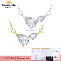 Collier en argent sterling 925 avec pierre de moissanite en forme de goutte d'eau, taille poire, 1,5 carat, couleur D, pureté VVS1, certificat GRA, bijoux fins pour femmes, fiançailles