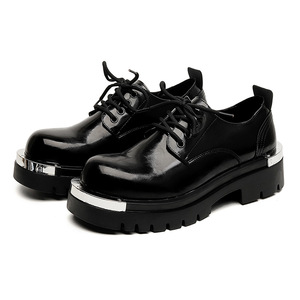 Chaussures habillées de luxe pour hommes, confortables, style Oxford, plateforme, résistantes, en PU, rehaussantes, à lacets, formelles, fermées - Product Image 1