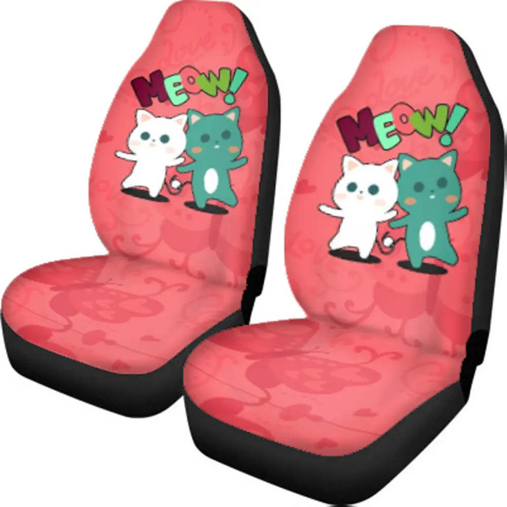 Girly Auto Autos itz bezüge Universal Custom Animal Pink Cats Print Auto abdeckung Sitze Luxus Autozubehör 2022 Interior Drops hip