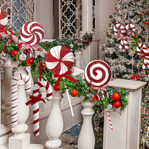 Xmas Party Decor Candy Mixed Sizes Large Lollipop Christmas Decorations Candy Christmas Ornaments for Christmas <b>Tree</b> Home Decor - Product Image 2
